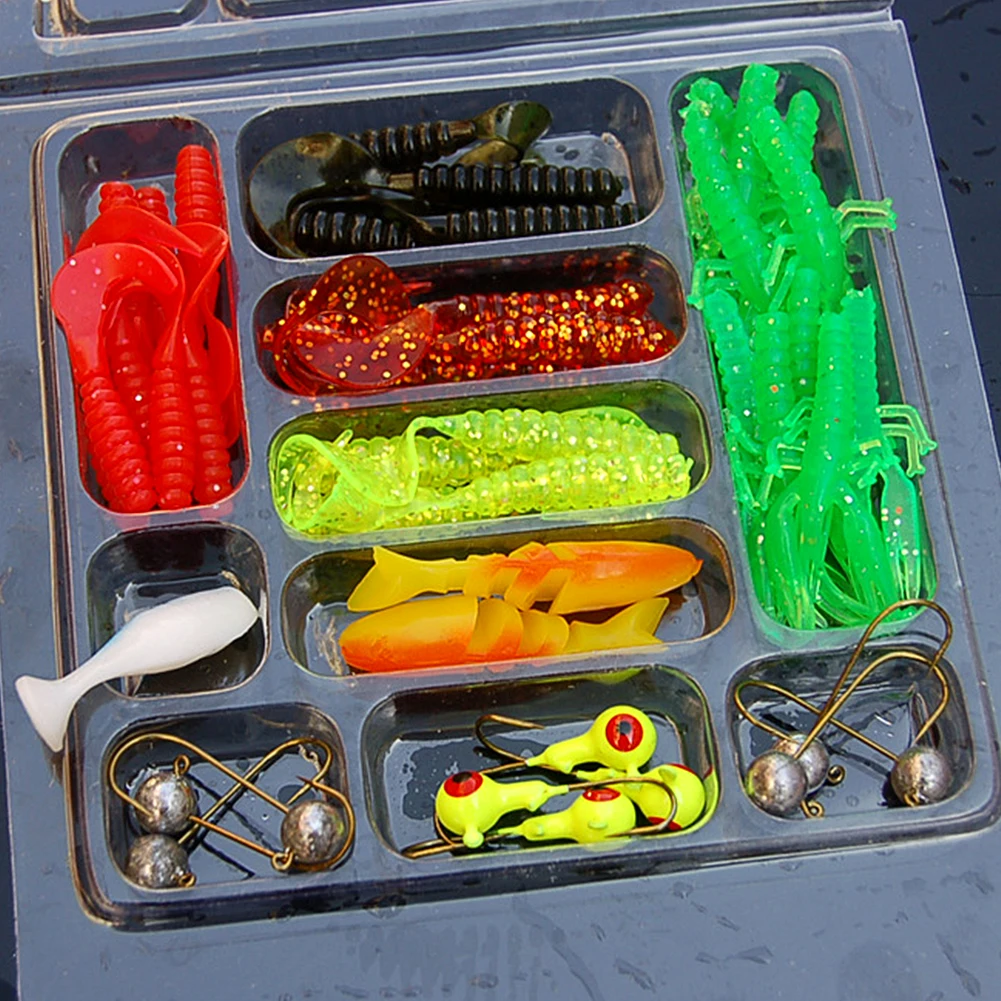 35 шт./лот рыболовные приманки набор смешанного Мягкая приманка в виде червей Карп