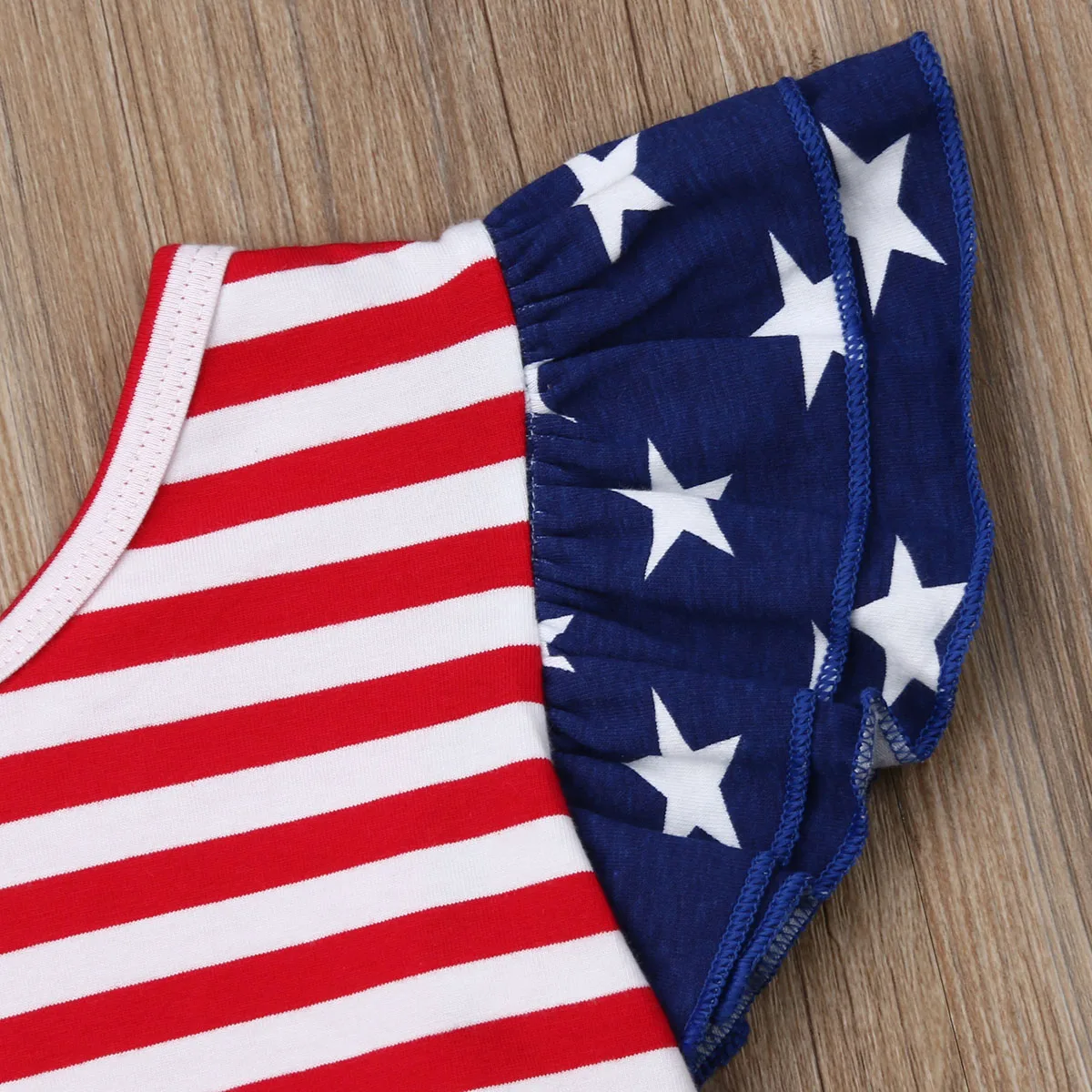 America Stars &amp Stripe Baby Girl Independence Day Tops+Shorts Firework Summer Clothes Outfit Sets | Детская одежда и обувь