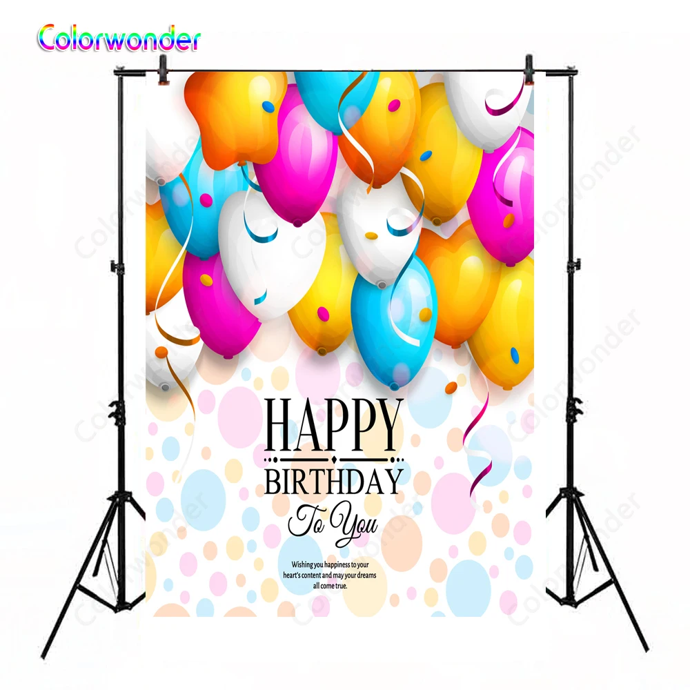 Фотофон Colorwonder с днем рождения Viny 5x7 Детский фон для душа детей 1 день воздушный