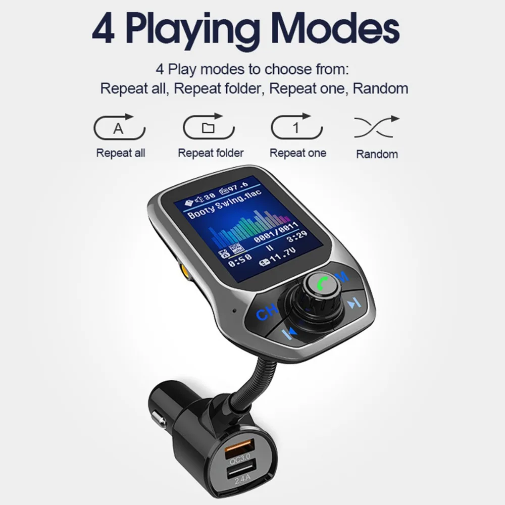 Портативный Handsfree Bluetooth Автомобильный MP3 плеер fm передатчик 1 8 &quotTFT цветной