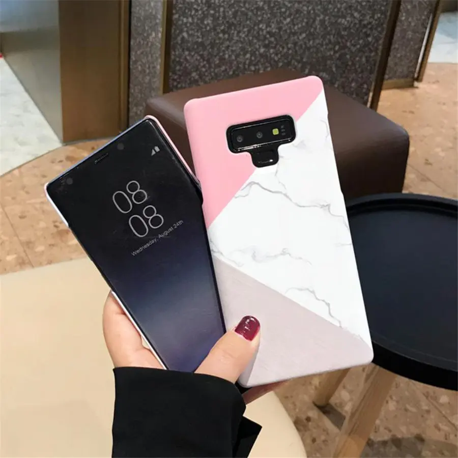 Чехол для телефона с Розовым Мрамором samsung Galaxy S7edge S8 S9 Plus матовый жесткая задняя