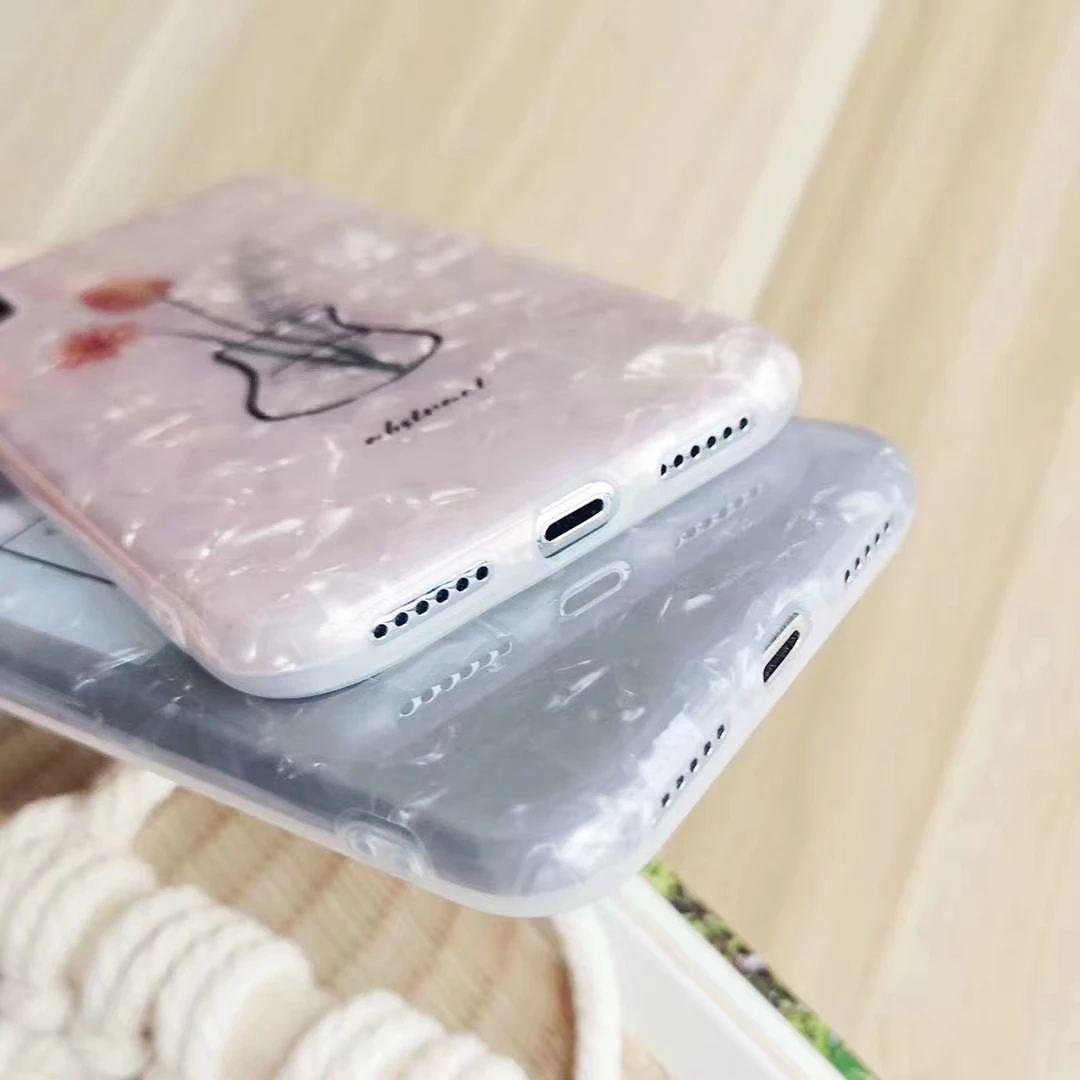 Роскошные блестящие чехлы с цветами для Iphone 6 S 7 8 Plus X XS XR XSMAX мягкий силиконовый