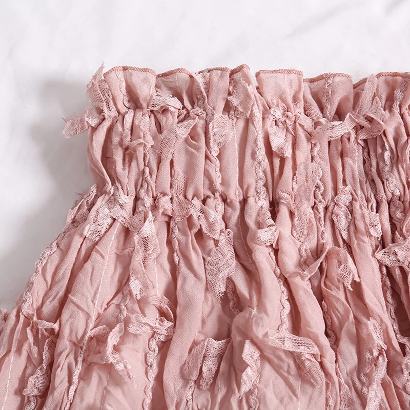 Женская шифоновая юбка ALPHALMODA универсальная мини-юбка с бахромой и эластичным