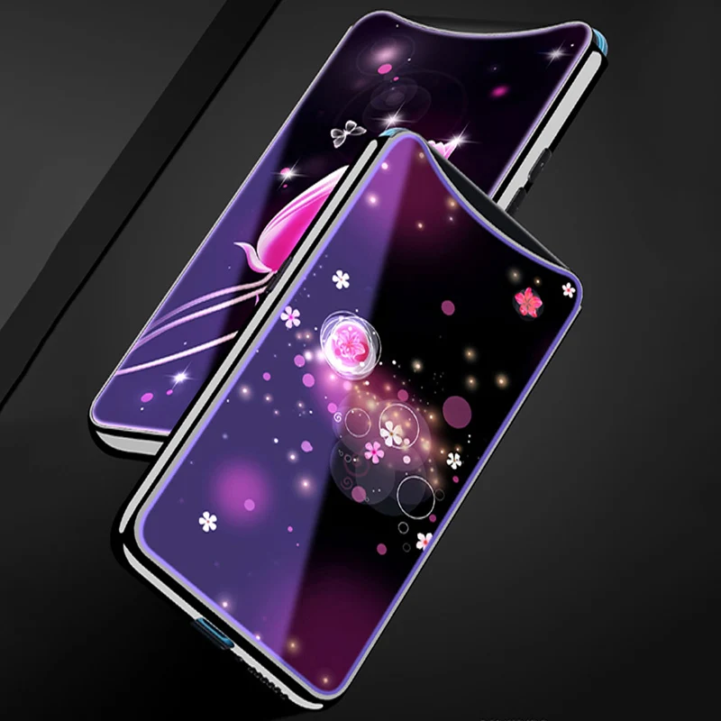 2PCS For OPPO Find X case cover fashion cartoon blue Tempered Glass back FindX phone cases fundas | Мобильные телефоны и