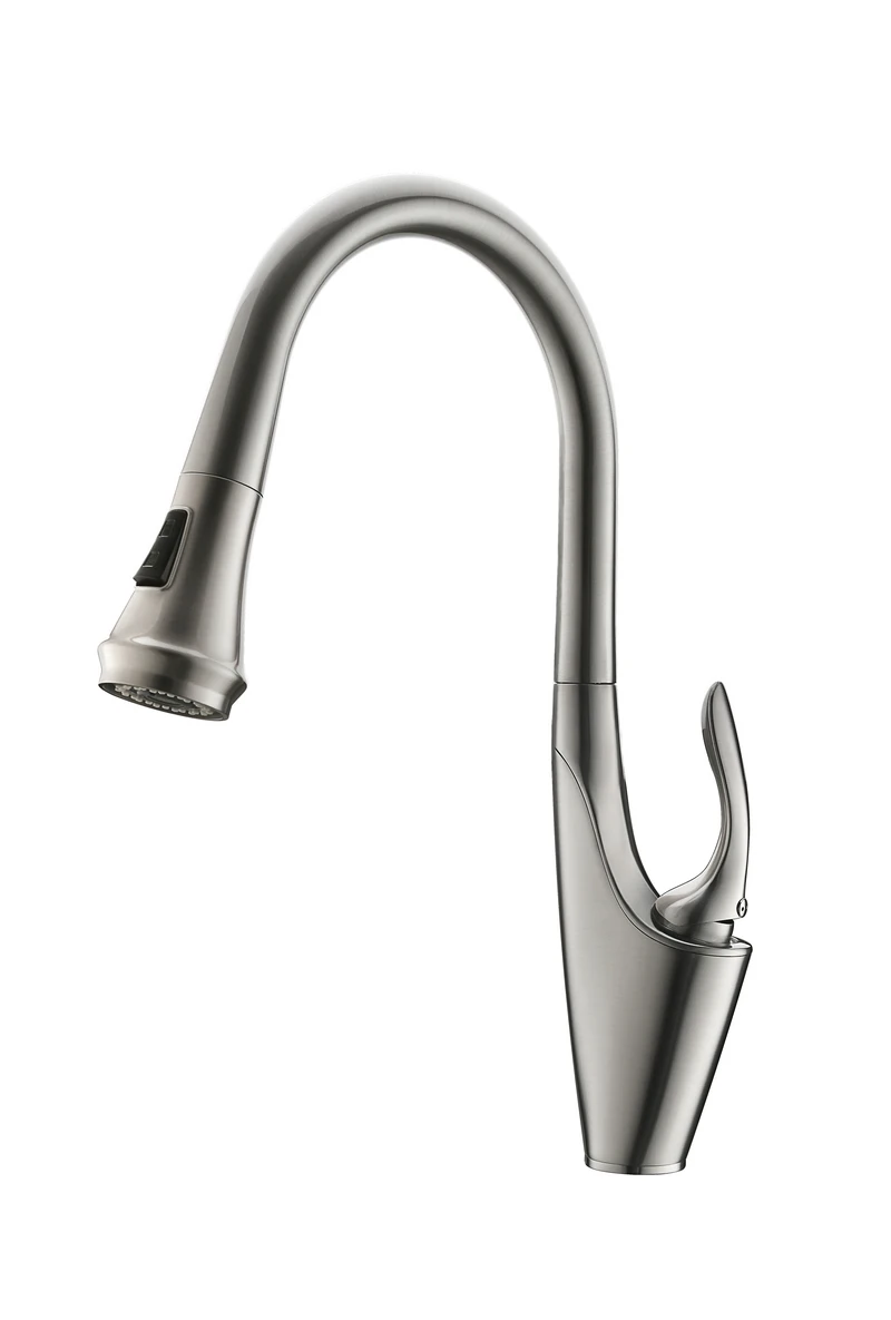 Kitchen Faucet with Dual Function Pull Down Spray Head Single Hole Commercial Handle High Arc Level Beelee BLW054 | Обустройство дома