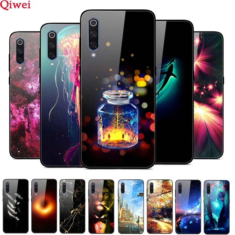 Чехол для Xiaomi mi 9 чехол телефона Жесткий из закаленного стекла Mi SE мягкий бампер mi9