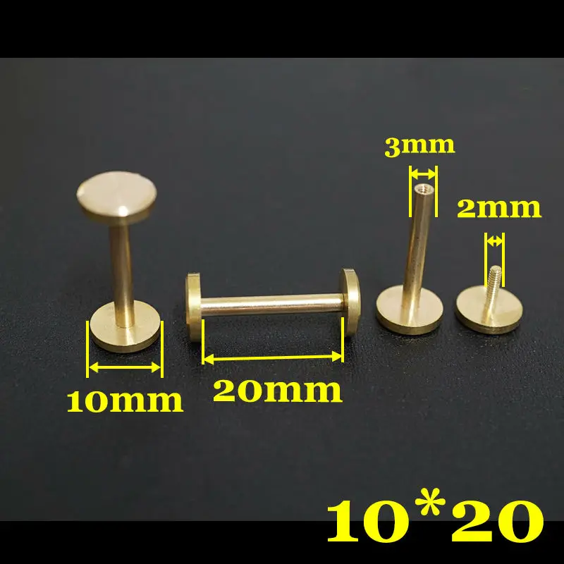 50pc Q14-10x20 Solid Brass belt screw Chicago Screw Leathercraft |