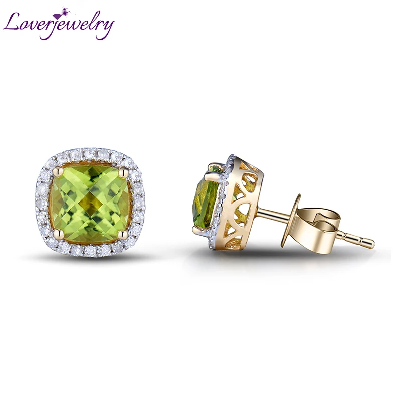 Женские серьги из розового золота 14 карат с натуральным бриллиантом 6 мм ESR0053 |