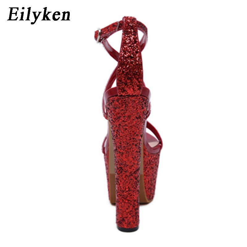 Eilyken/пикантные женские босоножки на платформе с блестками Вечерние