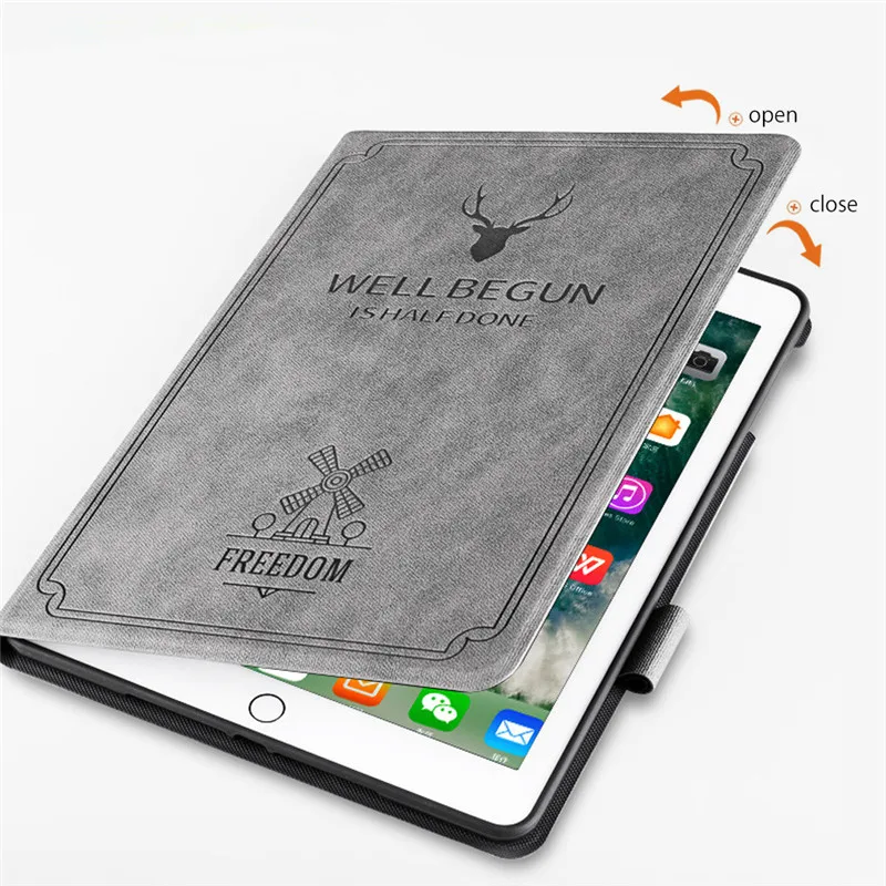 Чехол из искусственной кожи с рисунком оленя для Apple новый iPad 9 7 2017 2018 мягкий