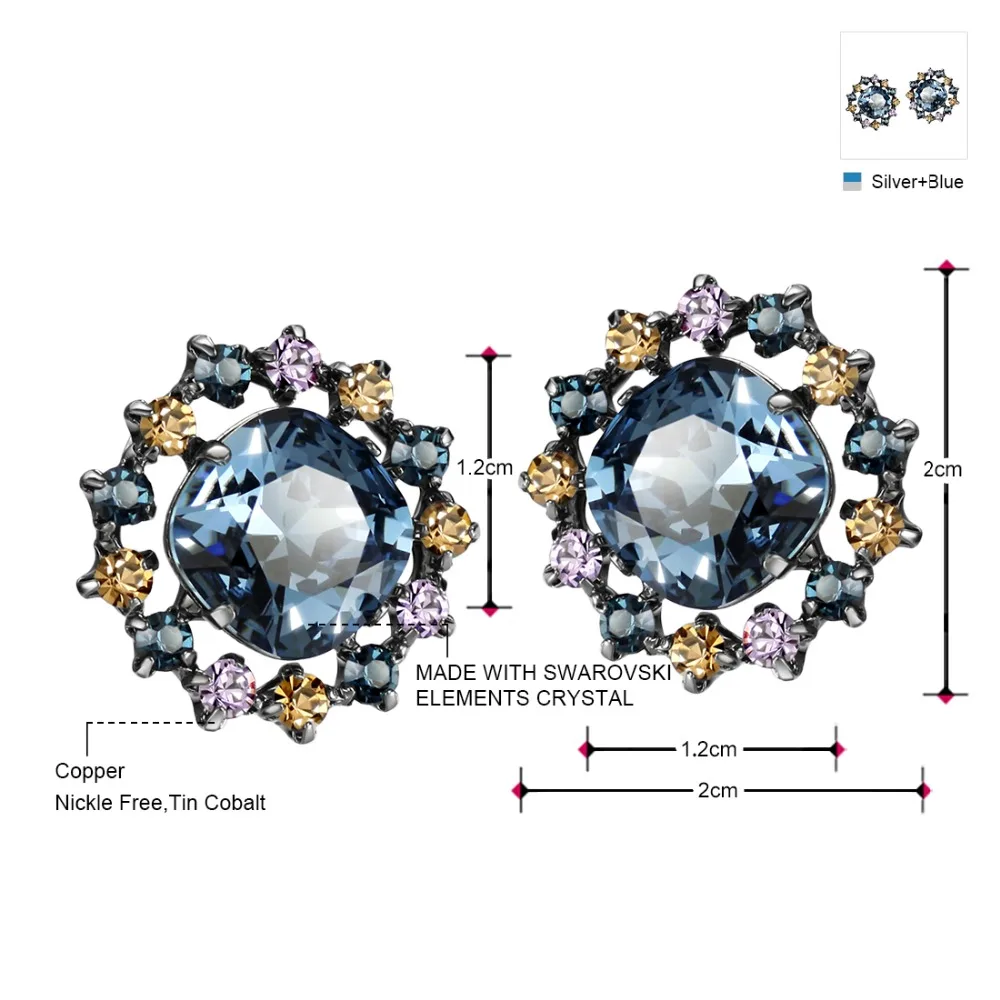 Серьги гвоздики Neoglory из титана без никеля женские модные ювелирные изделия