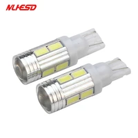 10pcs t10 10smd 5630 w5w interior xenon red white blue dc 12v car led lens projector solid aluminum bulbs side marker light