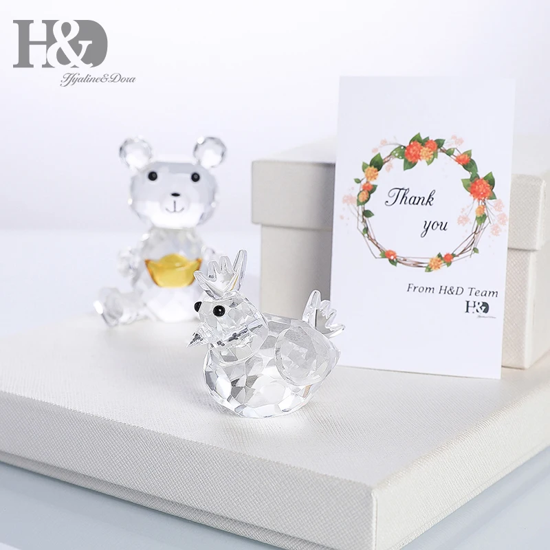 H &amp D 2 3 ''прозрачный Кристальный петух Статуэтка коллекция пресс-папье стол