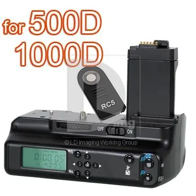 Майке ЖК батарейный блок держатель для Canon EOS Digital Камера Rebel XS XSi T1i 450D 500D 1000D + RC5