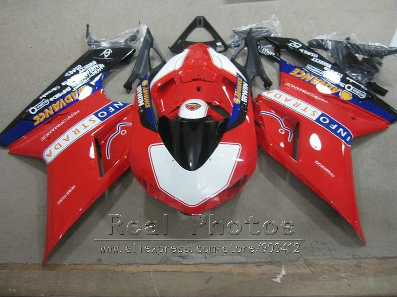 Комплект обтекателей для корпуса Для Ducati 848 1098 1198 07 08 09 10 11 темно-красные черные