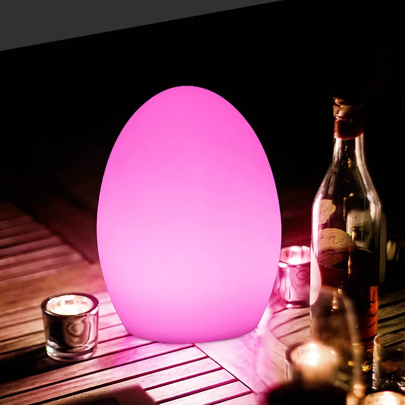 Перезаряжаемый через USB RGB Ночной светодиодный светильник в виде яйца уличный