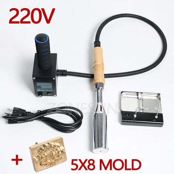 220 with mold 5x8cm ZONESUN ручная Кожа из древесной бумаги тиснение инструмент горячего тиснения машина тиснение для свадебного торта логотип embosser Брендинг Утюг - Цвет: 220 with mold 5x8cm