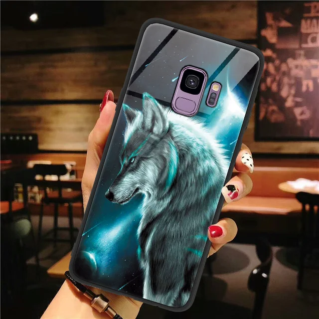 lxlang Закаленное Стекло мультяшный чехол для samsung Galaxy S9 S8 S10 плюс S10e Note 8 9 J4 J8 J7 чехол для Galaxy A6 плюс J8 чехол - Цвет: lxlang