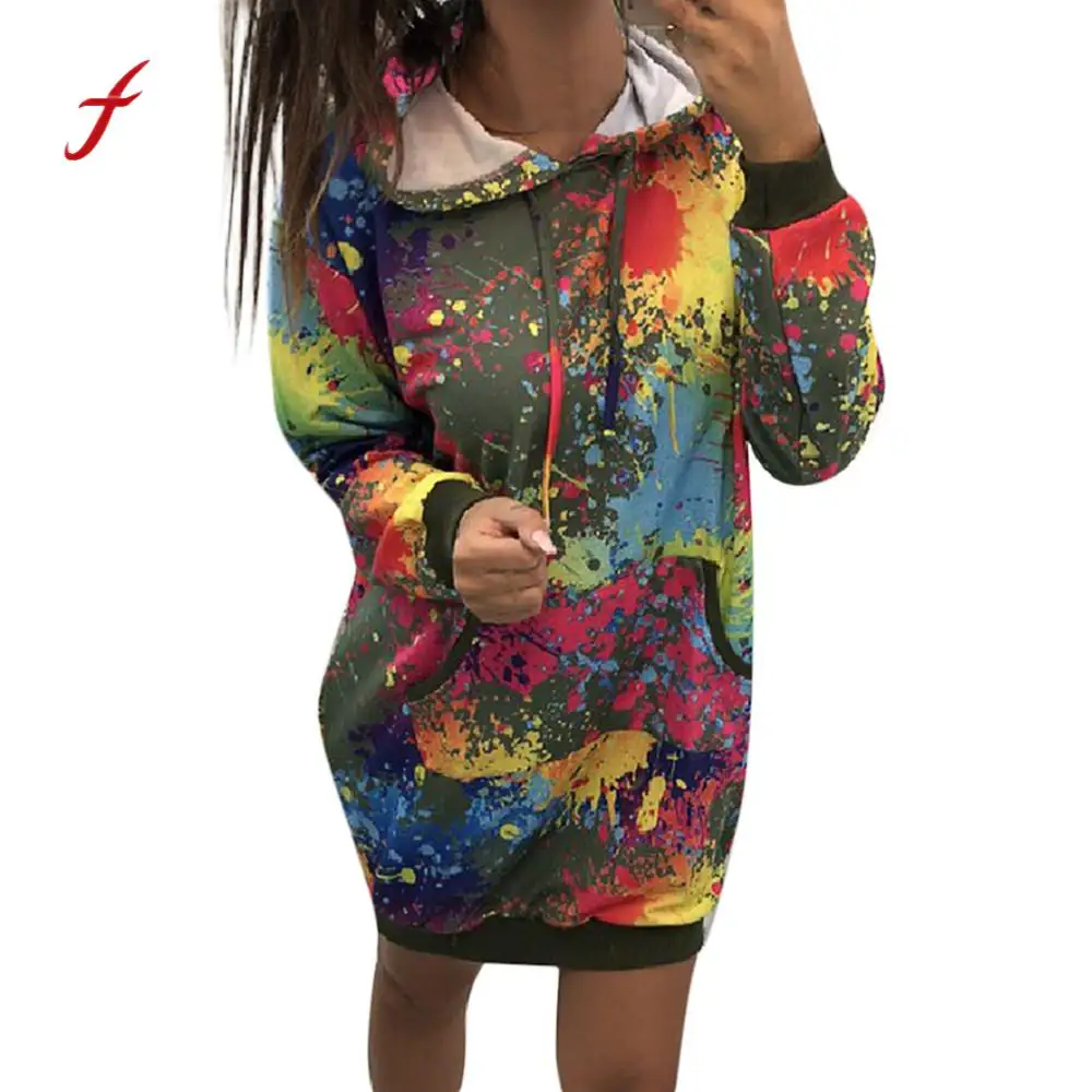 2018 Зимние новые модные цветные толстовки с принтом галстуком harajuku Повседневный