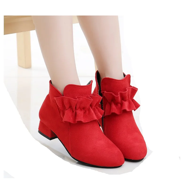 Ботинки Martin для девочек сезон весна осень детские ботинки из флока модные теплые