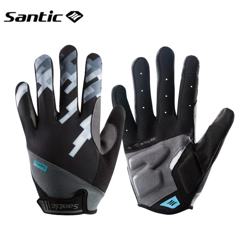 WM8C09087 Santic перчатки для велоспорта полный палец мужские гелевые противоударные с сенсорным экраном MTB велосипедные гоночные перчатки летние женские велосипедные перчатки - Цвет: WM8C09087