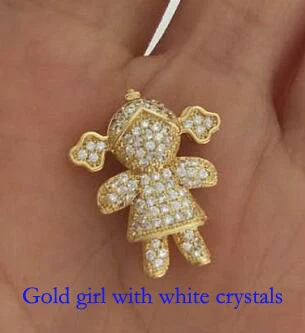 gold girl DIY модный браслет из нержавеющей стали, детский элемент, браслеты для женщин, циркониевые браслеты, ювелирные изделия в подарок - Окраска металла: gold girl