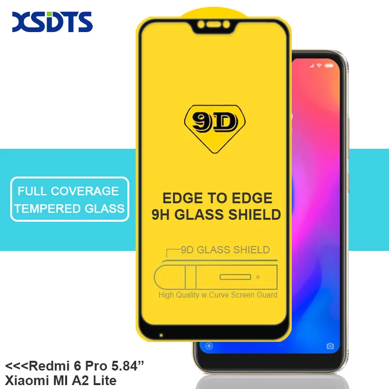 Закаленное стекло XSDTS 9D для Xiaomi Redmi Note 6 5 Pro 7 4 4X 6A 5A S2 A2 Lite полное покрытие клейкая
