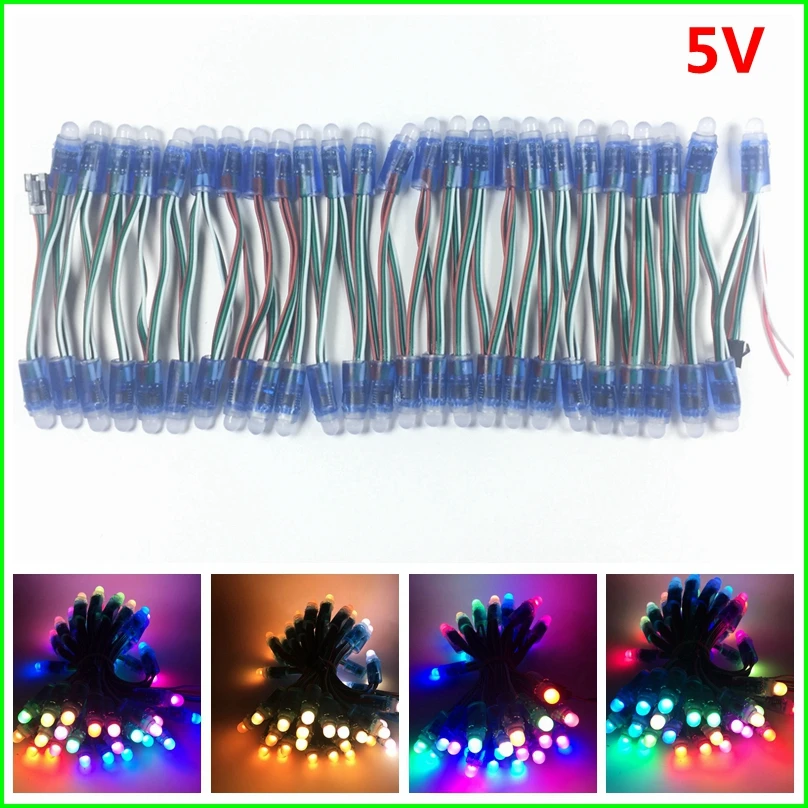 СВЕТОДИОДНАЯ Гирлянда ws2811 ic с черными/зелеными/белыми/RWB проводами 500 шт.