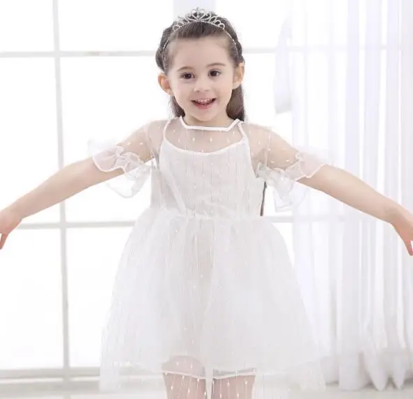 1005 # костюм для девочек белого и черного цвета кружевное вечернее платье с