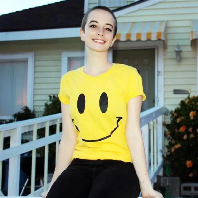 

Женская хлопковая футболка, с надписью «Smile Face Happy», с коротким рукавом, большого размера