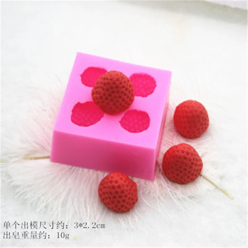 Silicone Mold 3D Fruit Strawberry Shape Fudge DIY Chocolate Decoration Stencil Sugarcraft Ice Cube Baking Tool KK194 | Дом и сад