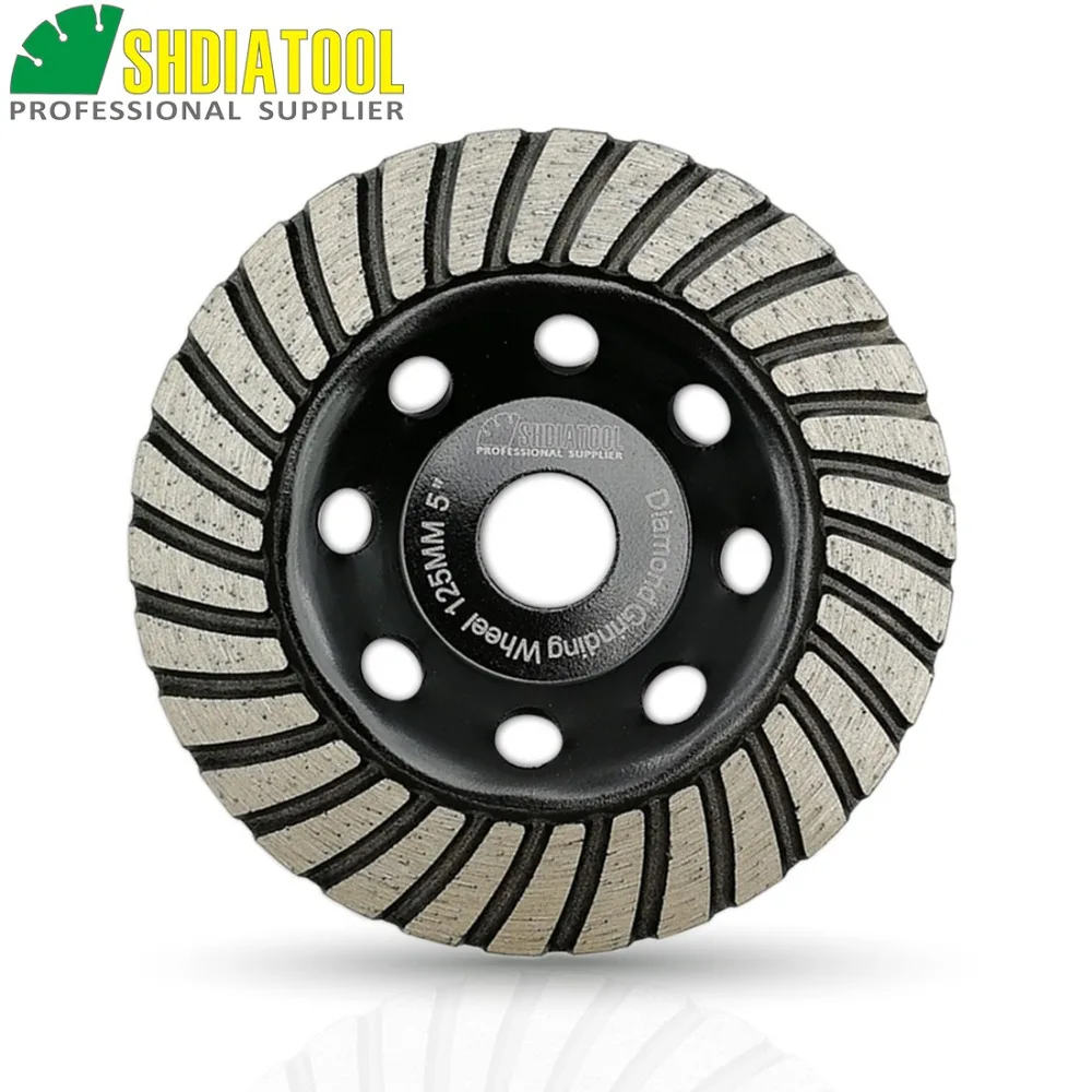 SHDIATOOL 1 шт 125 mmDiamond Turbo Row шлифовальные Кубок колеса бетон кладки и некоторые Другое строительство матер 5 inch шлифовального диск