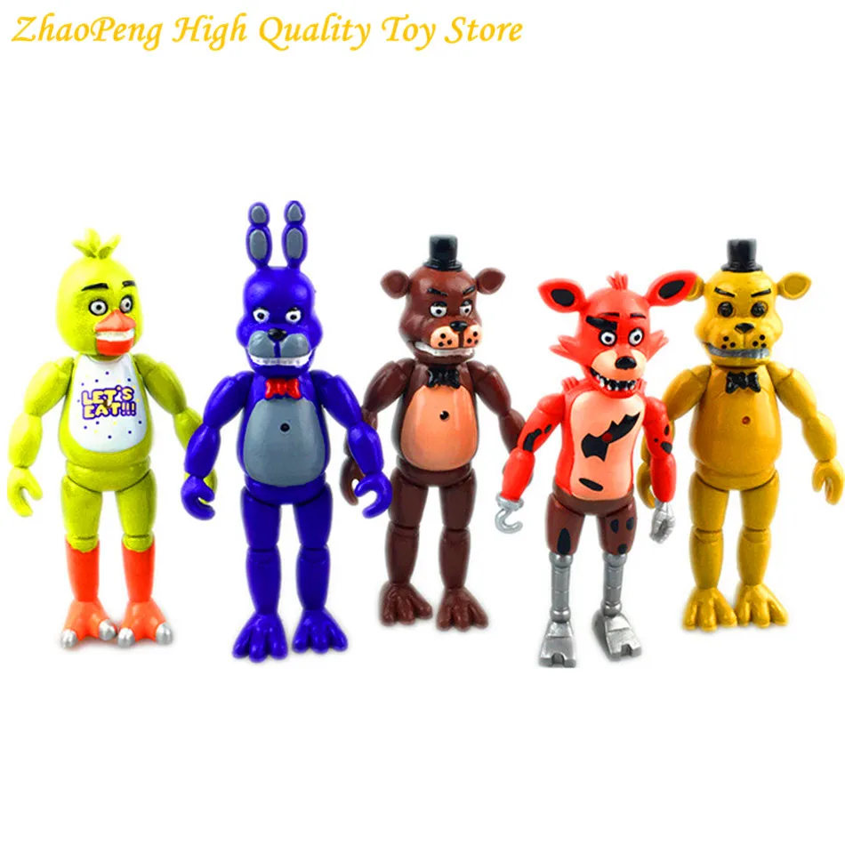 Экшн фигурка из ПВХ пять ночей полуночная игрушка FNAF 5 шт./компл. дюйма Фокси Голд