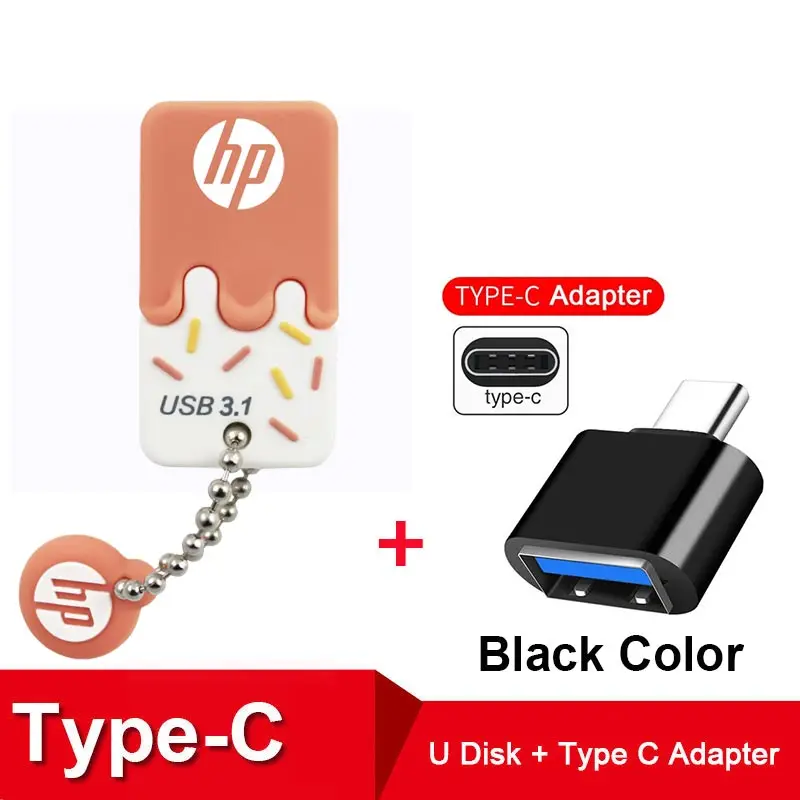 X778W-Type-c Hp карту флэш-памяти с интерфейсом usb 32 gb мультфильм Мини высокой Скорость Флеш накопитель usb 3,1 силикагель 64 gb 128 gb Custom gift box логотип Новое поступление - Цвет: X778W-Type-c