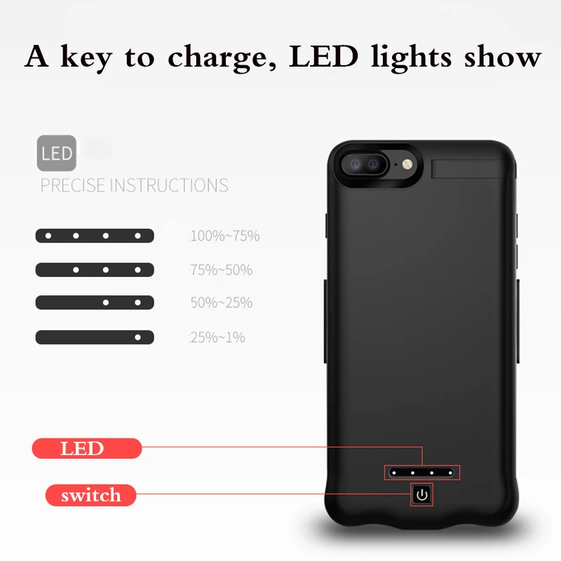 For Apple iphone 6 s Power Bank Case 8000 mAh Ultrathin Smart External Portable Backup Charger 6s plus | Мобильные телефоны и