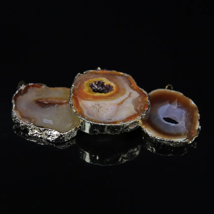 5 шт./лот оранжевые натуральные Агаты геодезические плиты в произвольной Форме