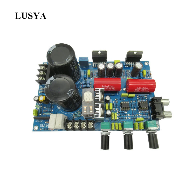 Lusya TDA7293 power amplifier board 100W+100W streoaudio amplifier finished board with three-stage tone preamp NE5532 T0123