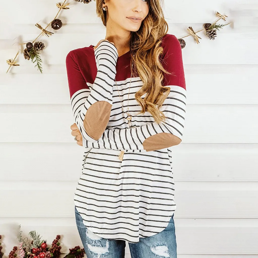 Одежда для грудного вскармливания женские хлопковые топы в полоску с длинными