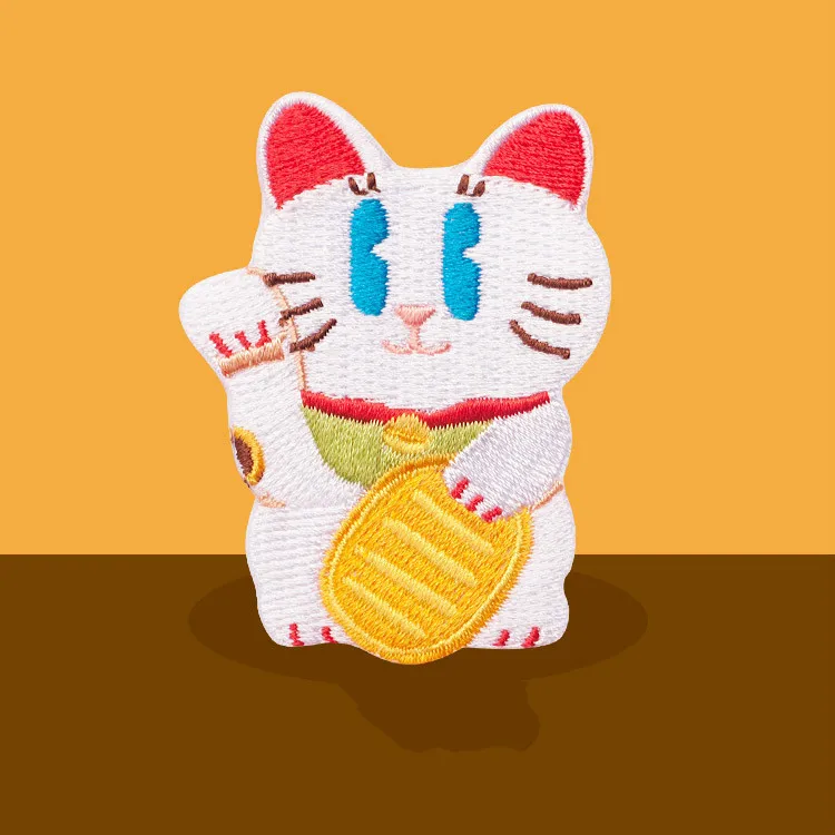 1 шт. Lucky Cat компьютерная вышивка самоклеющаяся клейкая лента одежда нашивки