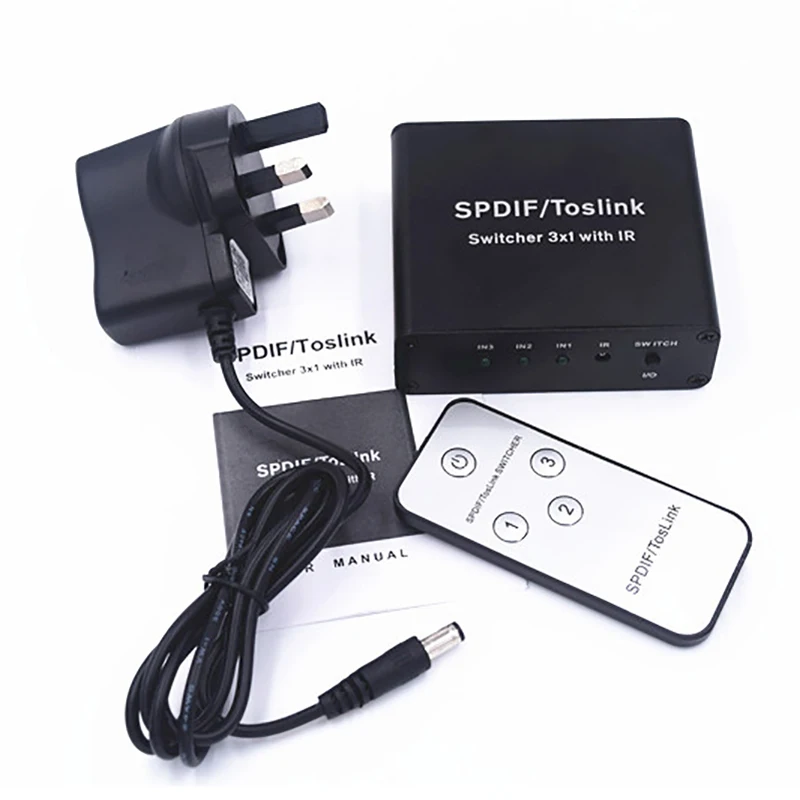 Kebidu Full HD цифровой оптический SPDIF разделитель TOSLINK аудиопереключатель 3 в 1 выход
