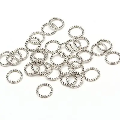 Antique Silver 60 шт тибетские серебряные поворотные кольца очаровательные соединительные кольца для изготовления ювелирных изделий 8 мм - Цвет: Antique Silver