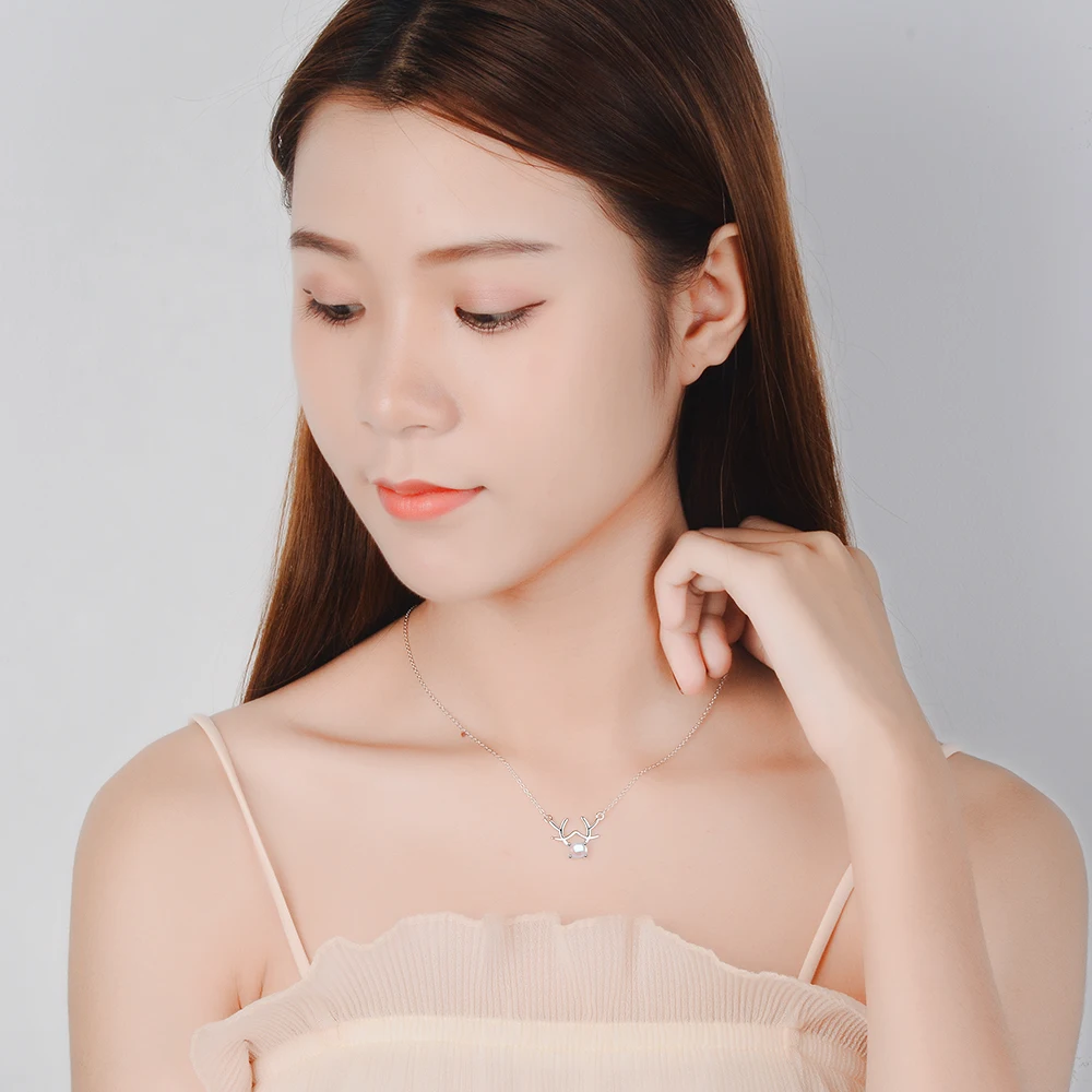 Todorova милый лунный камень олень рога кулон ожерелье с оленем ювелирные изделия