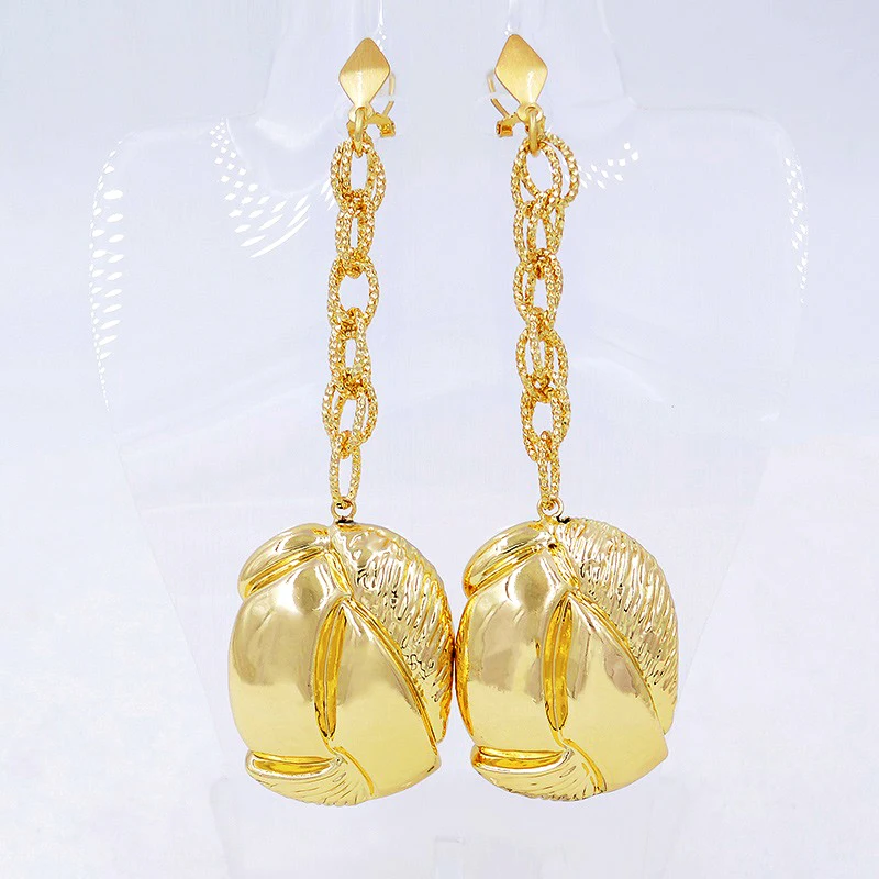 

Sunny Jewelry Fashion Jewelry 2021 Long Drop Dangle Earrings For Women Copper High Quality Round Face For Party Wedding Daily