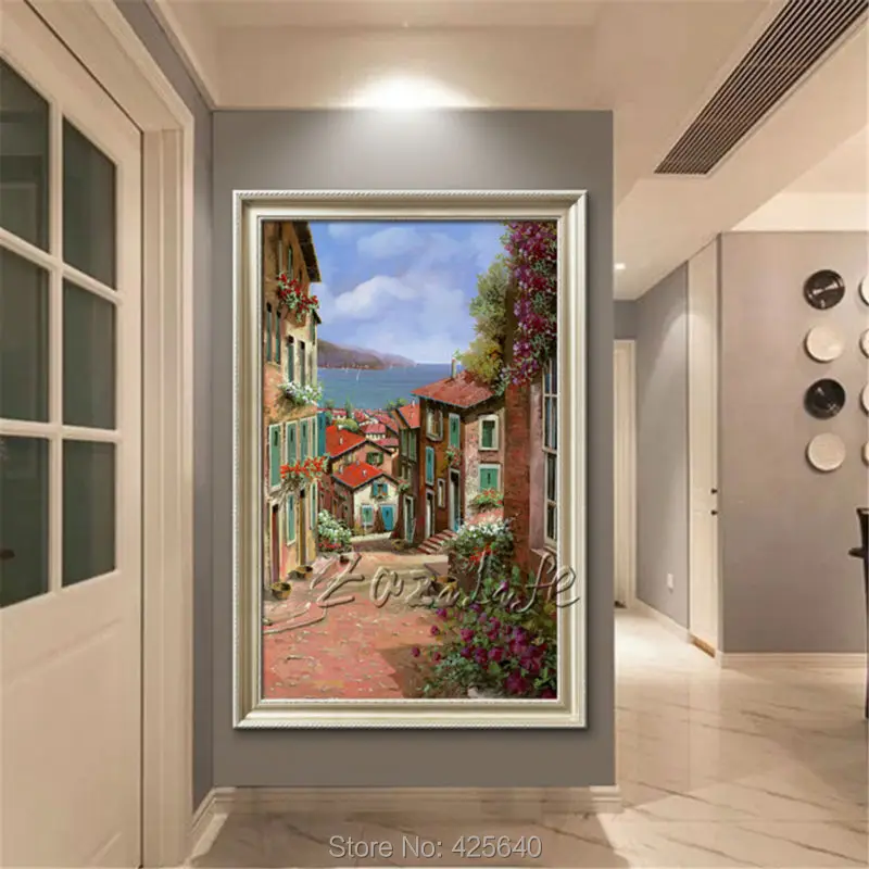 Настенное искусство холст ручная роспись картина маслом морской пейзаж живопись