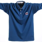 2021 рубашка-поло с длинными рукавами Over size d, Хлопковая мужская большая футболка, осенняя, тонкая, свободная, размера плюс размер 5XL, мужская повседневная рубашка-поло