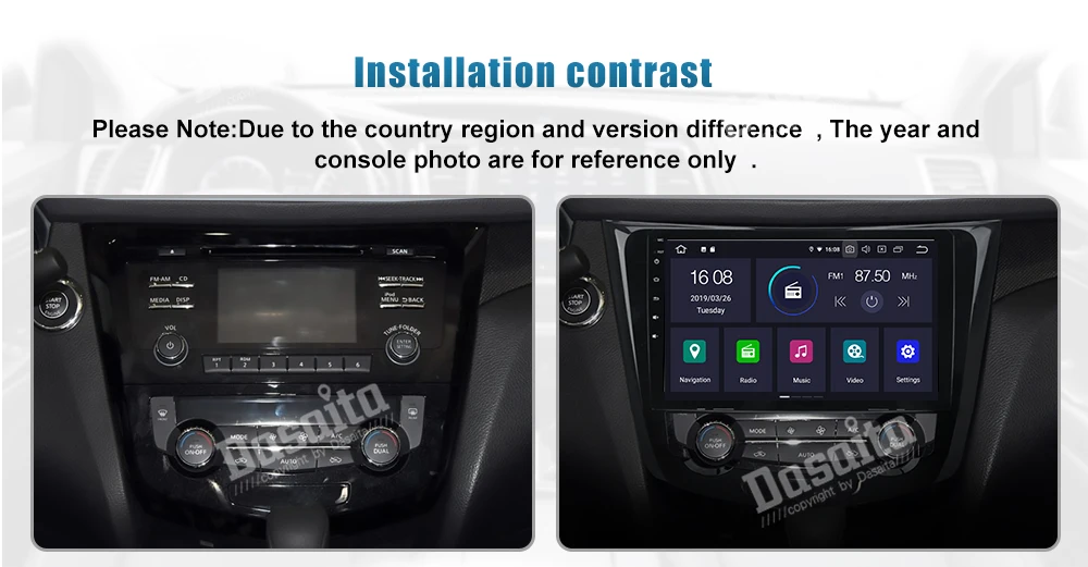 Android 9.0 Car Stereo 10.2" IPS Screen for Nissan X-Trail Qashqai Autoradio Bluetooth MP3 1 Din GPS Navigation