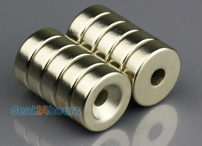 OMO Magnetics 100 шт. супер сильные Круглые неодимовые потайные кольцевые магниты 15 мм x 5