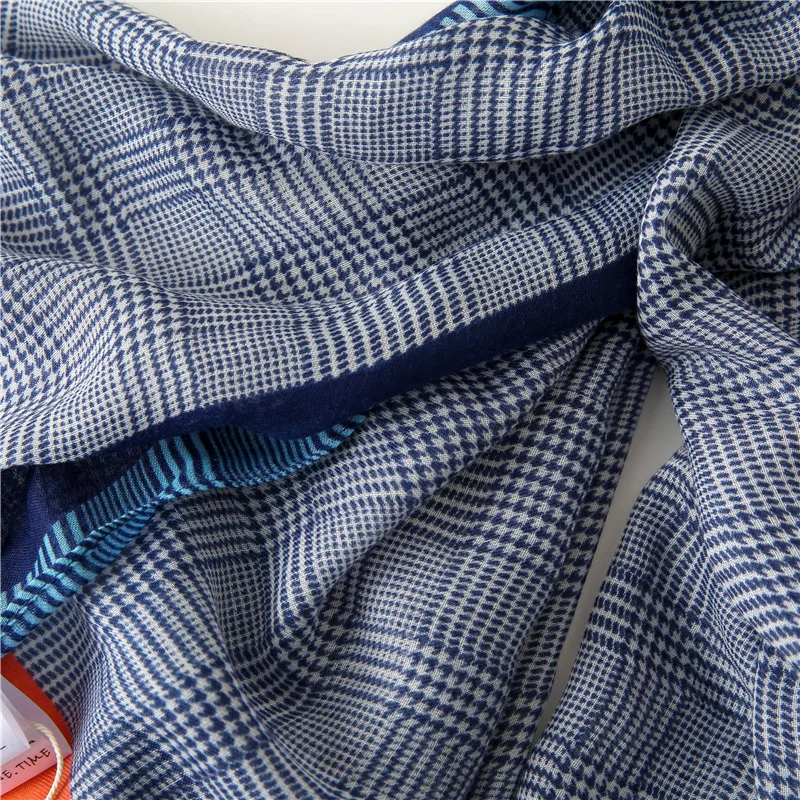 New Design Plaid Striped Viscose Shawl Scarf Women High Quality Printe Pashmina Stole Bufandas Mujer Muslim Hijab 180*90Cm