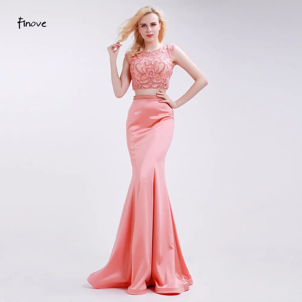 Finove/светло-оранжевые вечерние платья комплект из двух предметов с бисером и