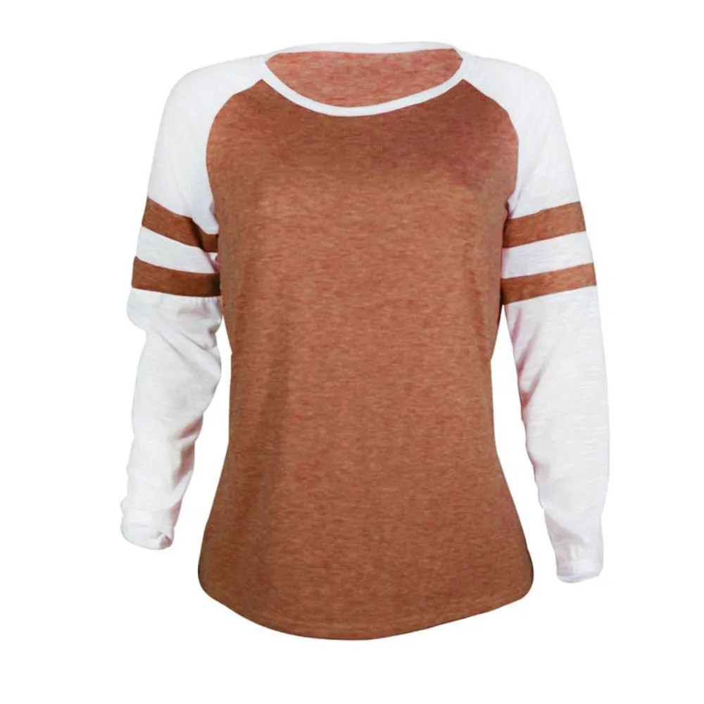 Женская рубашка в полоску с длинным рукавом и круглым вырезом|fashion t shirt women|t woment